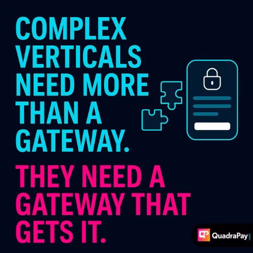Motivational quote image showing puzzle pieces and a secure payment interface, highlighting the need for intelligent, tailored gateways for complex verticals in Lithuania.