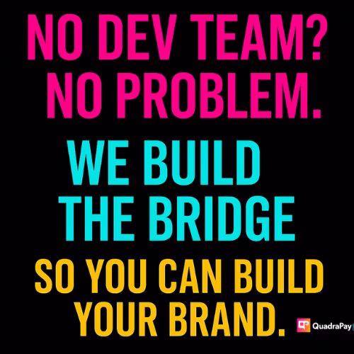 Bold digital graphic with quote: “No dev team? No problem. We build the bridge so you can build your brand.” Ideal for Lithuanian high-risk merchants needing payment gateway integration without technical resources.