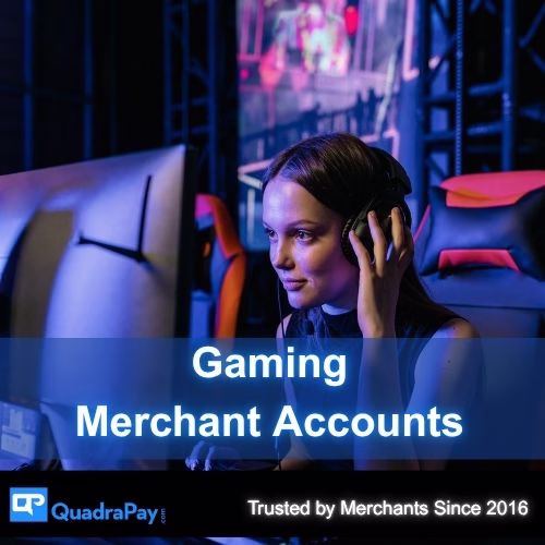 Woman in headset processing payments on gaming platform – Gaming Merchant Accounts by QuadraPay, trusted since 2016 for high-risk payment solutions.