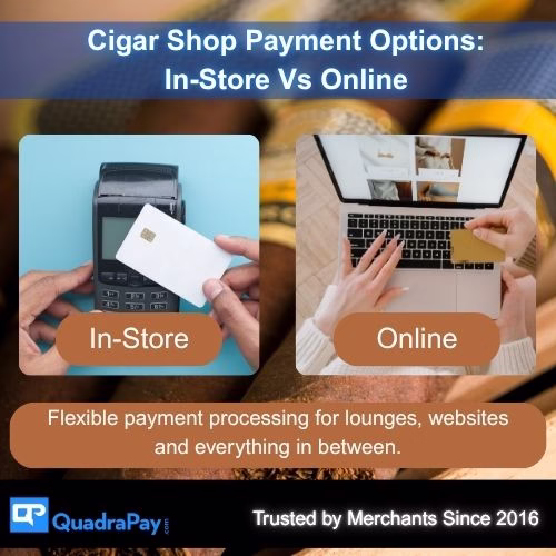 Comparison of in-store POS system and online payment gateway for cigar shop payment processing