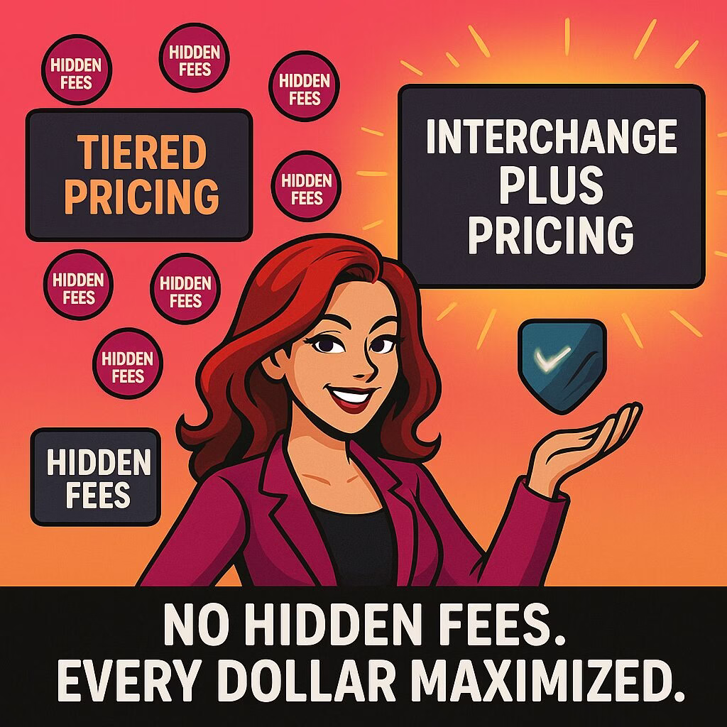 Interchange plus pricing transparency compared to hidden fees of tiered pricing